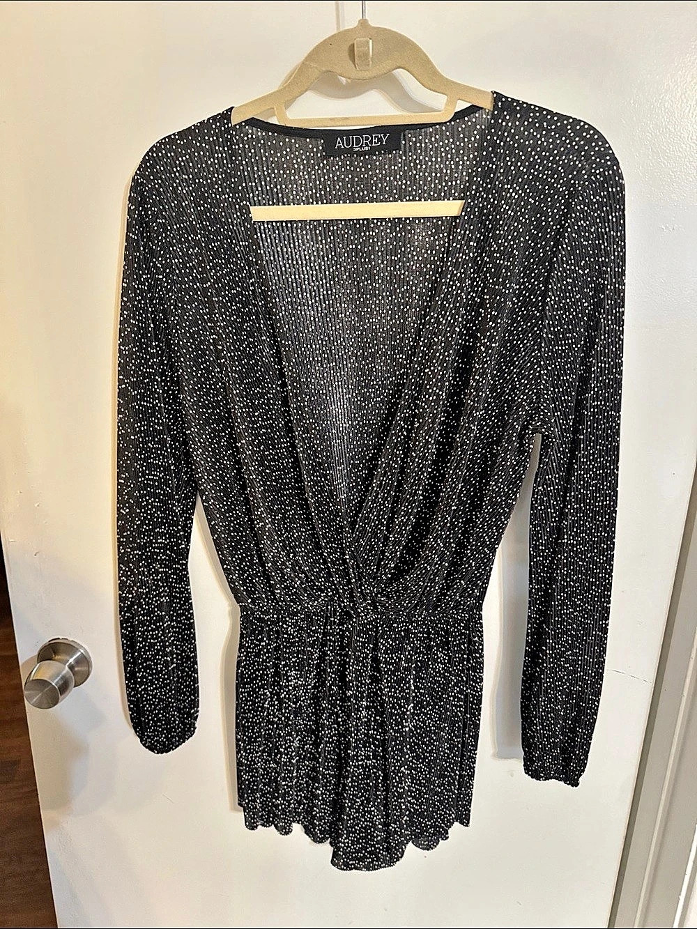 Audrey Polka Dot Mini Dress in Black & White Like New